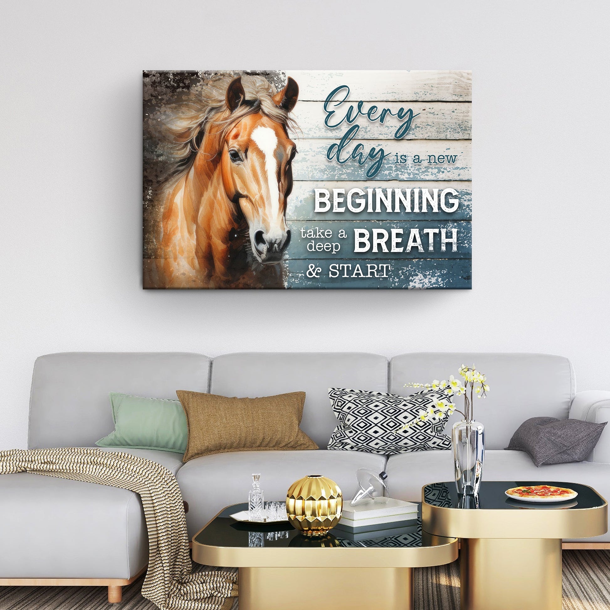 Everyday Is a New Beginning faith canvas sign design II, uplifting Christian wall art