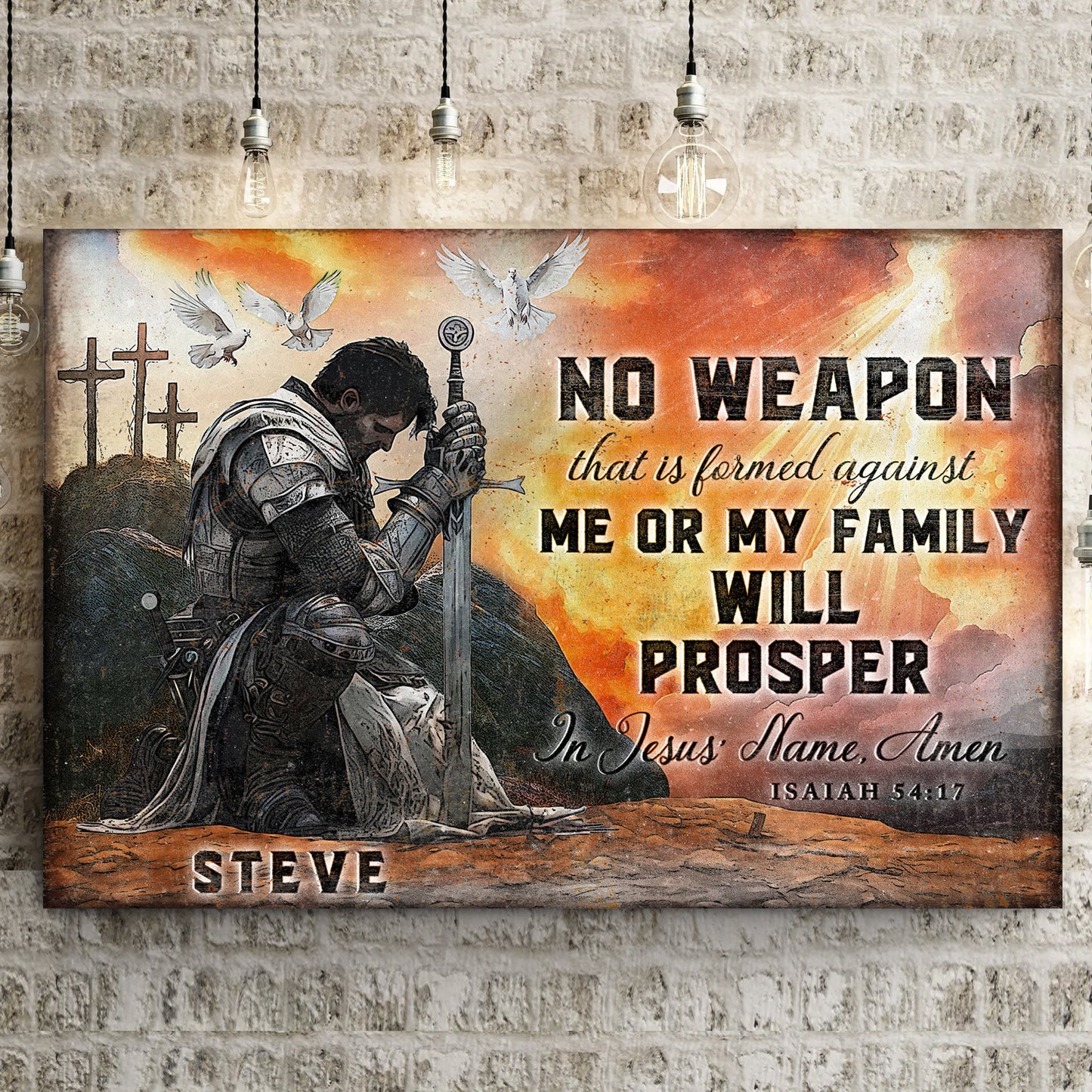 Isaiah 54:17 No Weapon Formed Canvas Faith Sign
