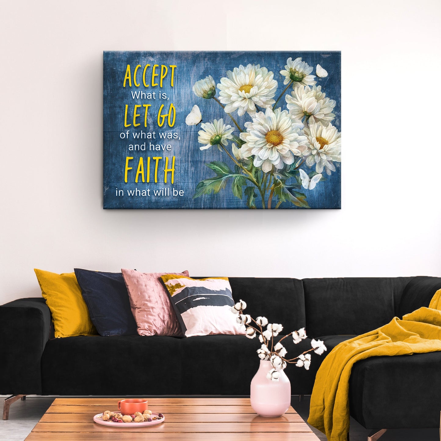 Accept let go and have faith canvas sign