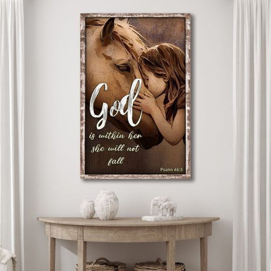 God Is Within Her She Will Not Fall - Psalm 46:5 Canvas Wall Art