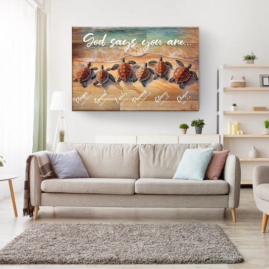 God Says You Are Canvas Wall Art - Faith Affirmation Sign