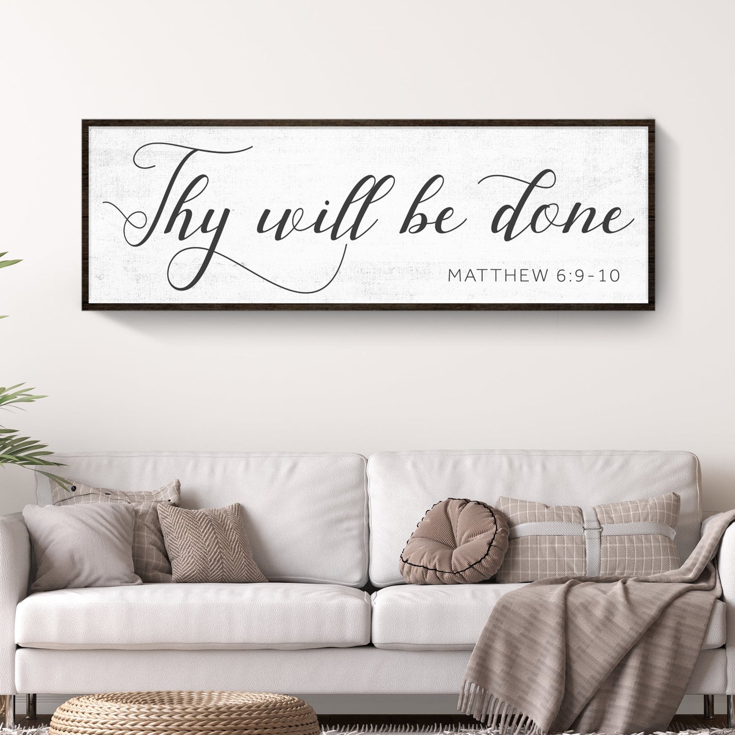 Thy Will Be Done Christian canvas wall art - faith prayer sign for home