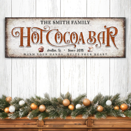 Hot Chocolate Christmas Bar Canvas Wall Art