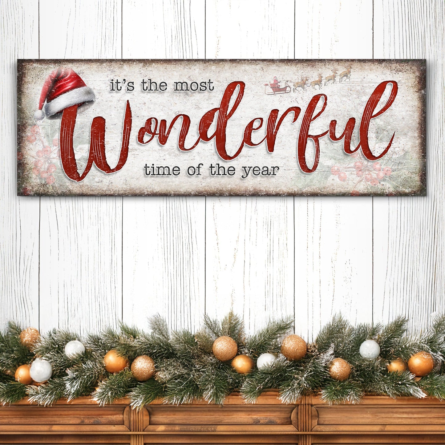 Christmas Wall Art Canvas Most Wonderful Time of Year