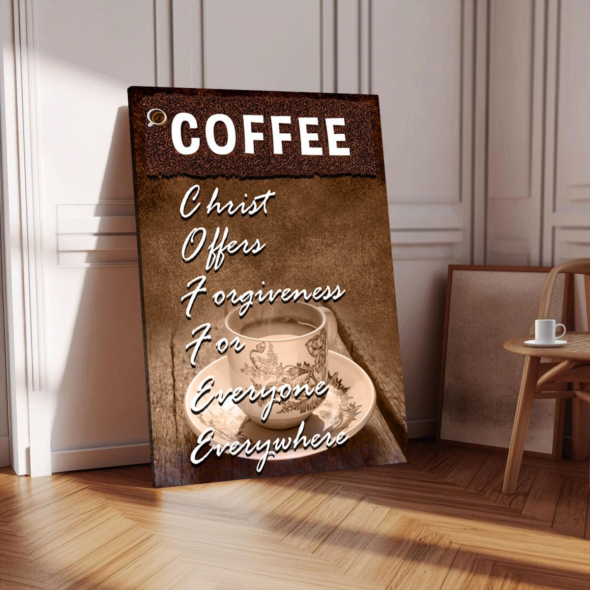 C.O.F.F.E.E Faith Sign Canvas Wall Art