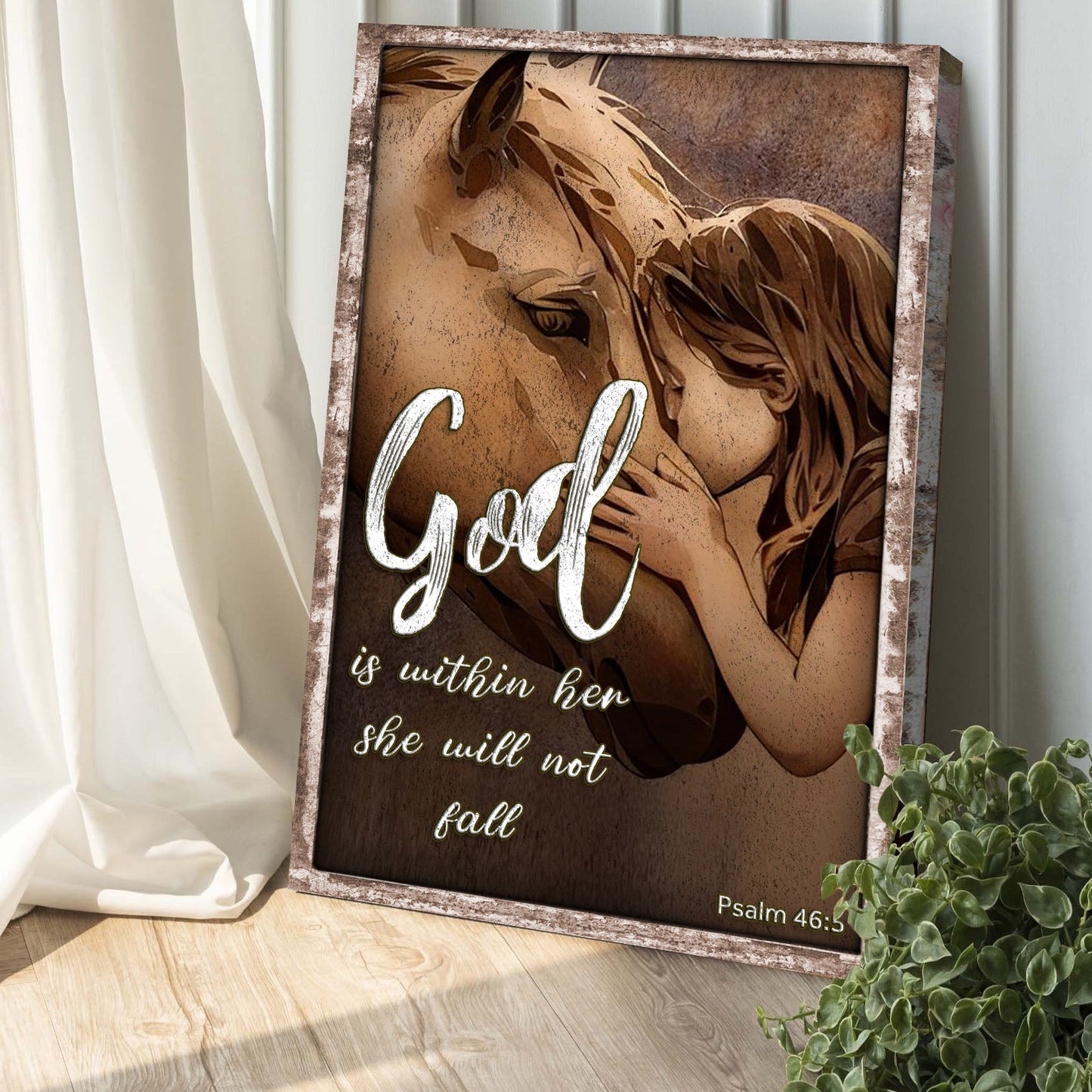 God Is Within Her She Will Not Fall - Psalm 46:5 Canvas Wall Art