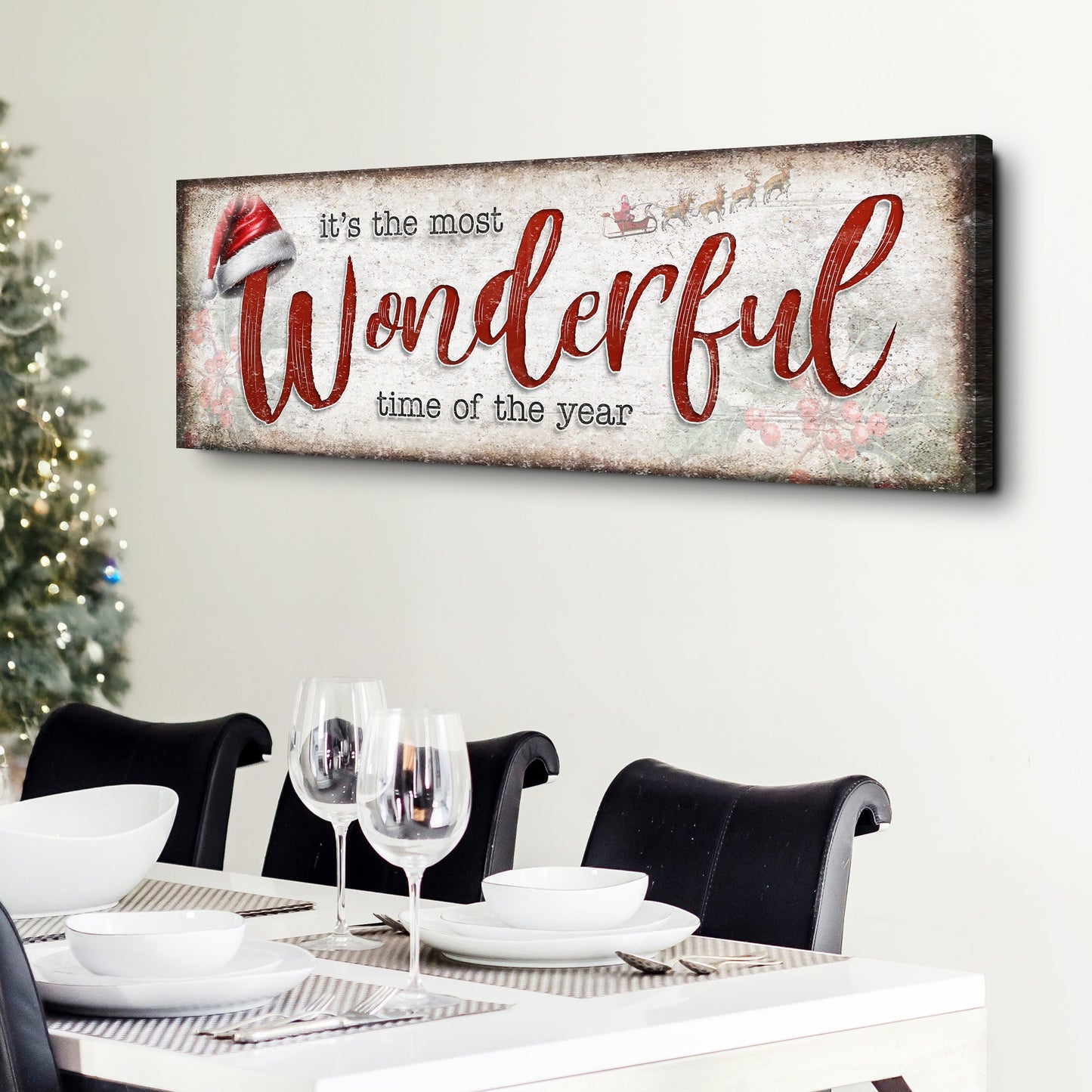 Christmas Wall Art Canvas Most Wonderful Time of Year