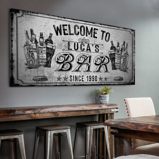 Home bar canvas sign