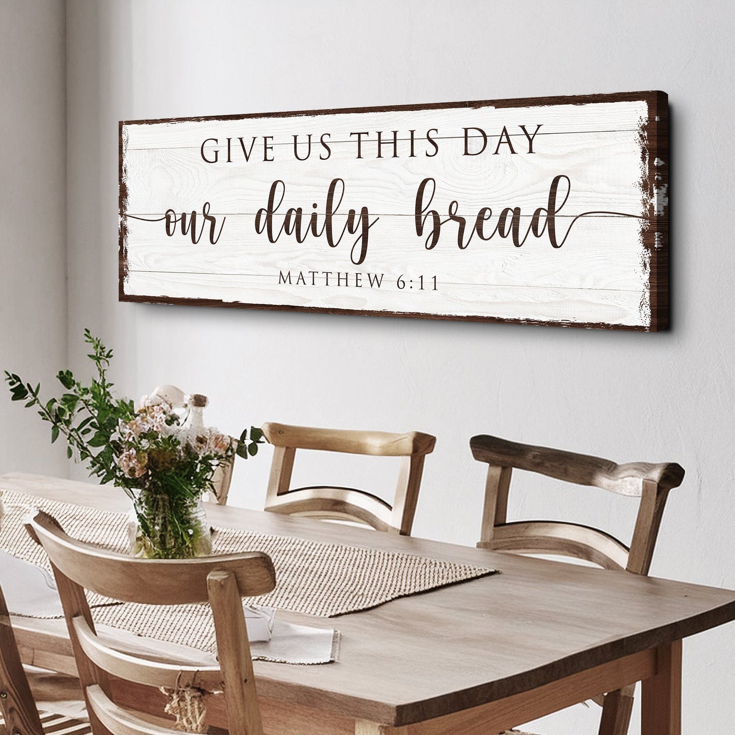 Give Us This Day Our Daily Bread Faith Canvas Sign