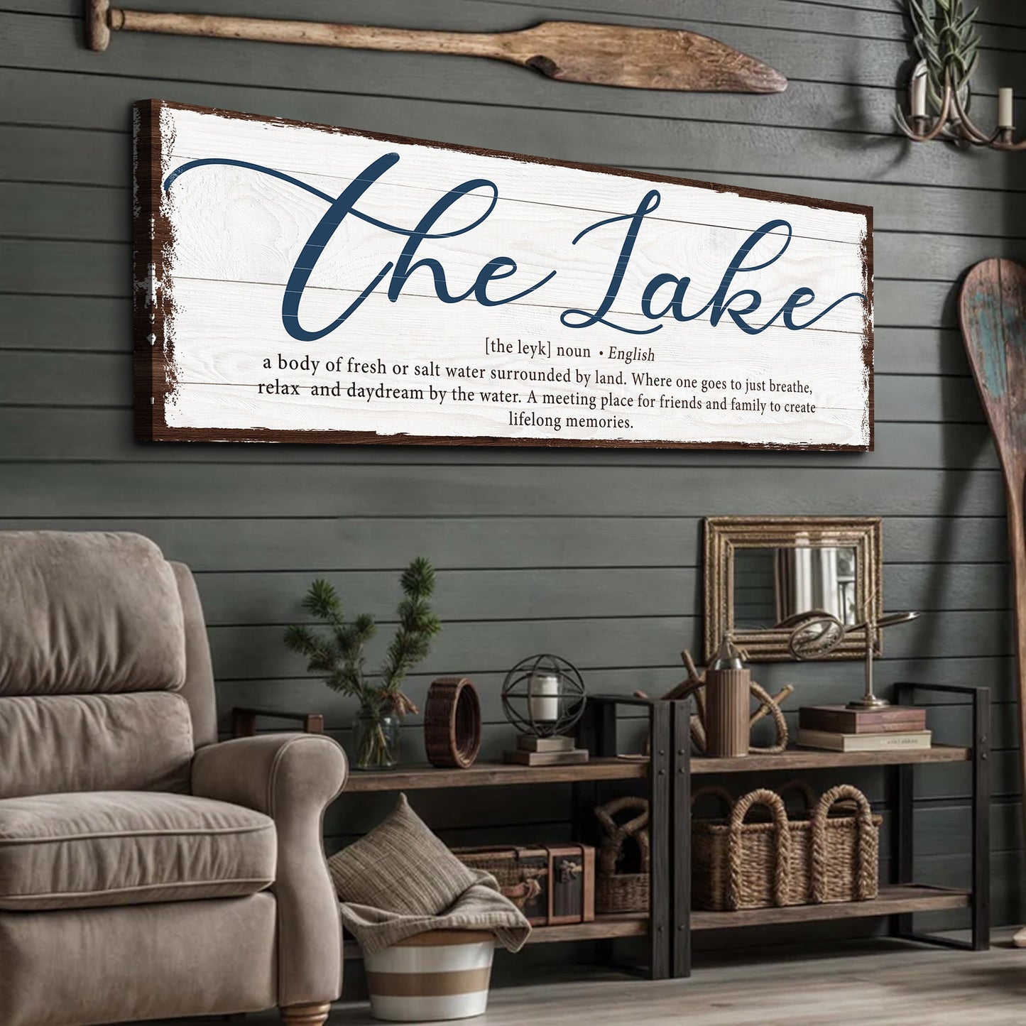 Definition of Lake Canvas Wall Art Sign