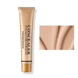 MACfee liquid concealer tube with smooth skin texture swatch display