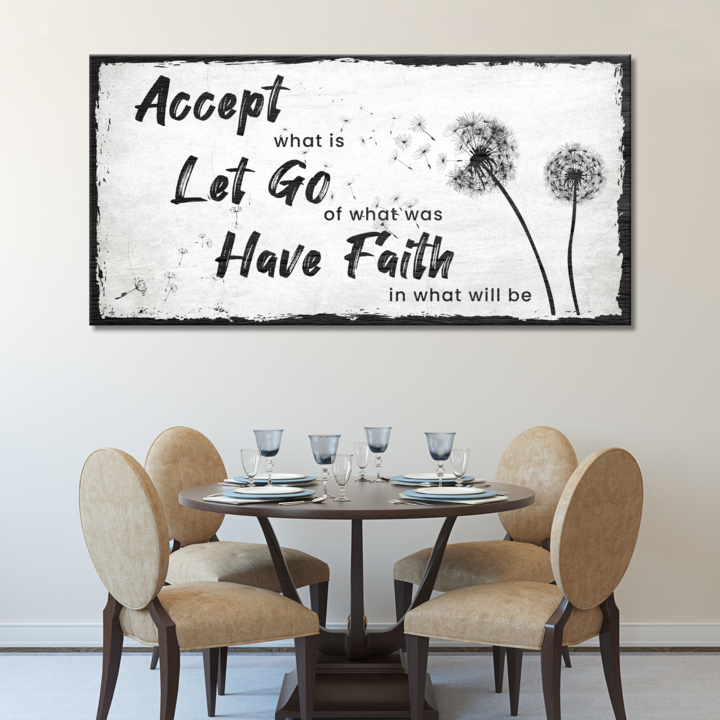 Accept Let Go Have Faith Canvas Sign