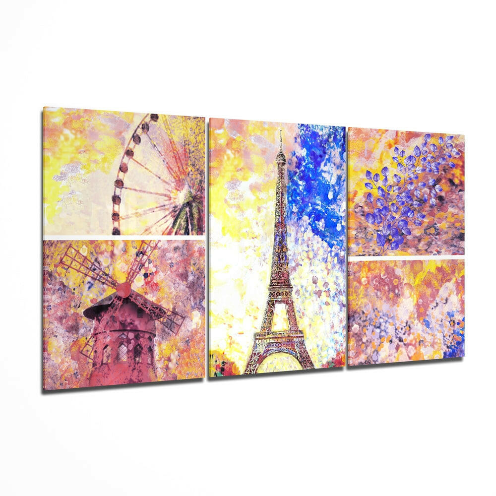 Paris glass wall art print hanging on a wall
