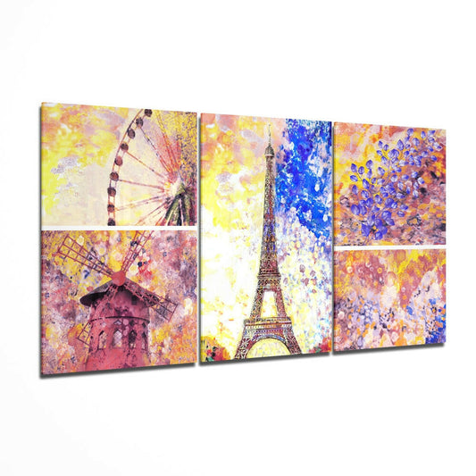 Paris glass wall art print hanging on a wall