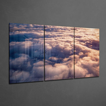 Above The Clouds Glass Wall Art