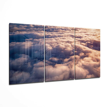 Above The Clouds Glass Wall Art