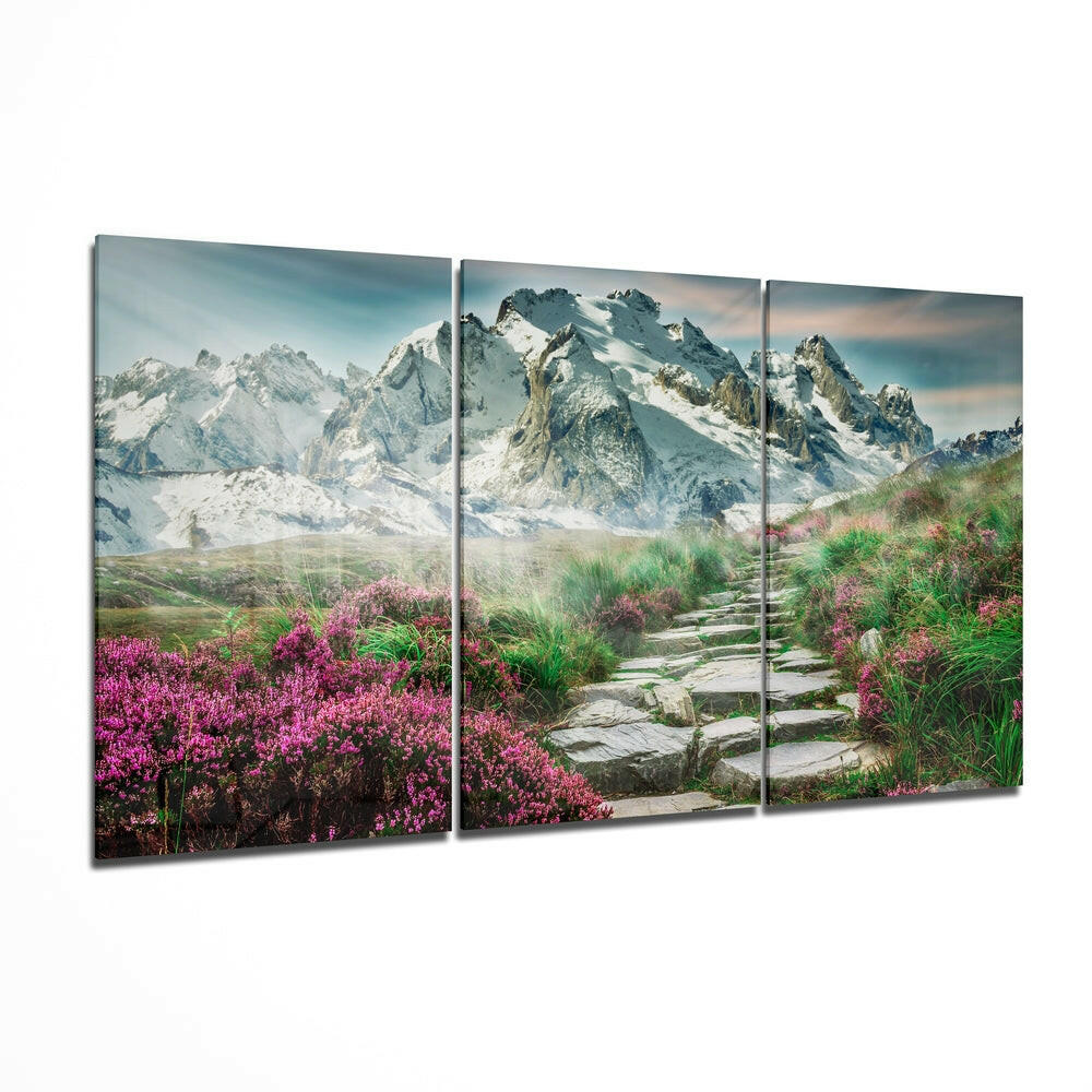 Path Road Glass Wall Art