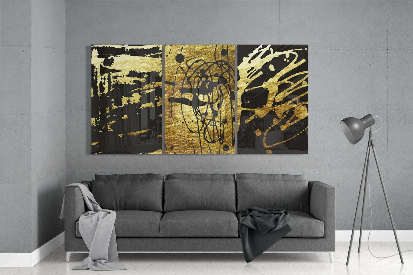 Abstract Doodles Glass Wall Art