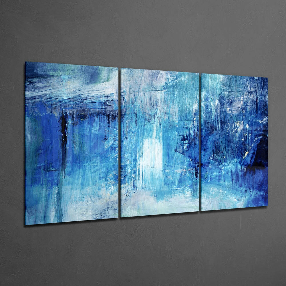 Abstract Blue Glass Wall Art