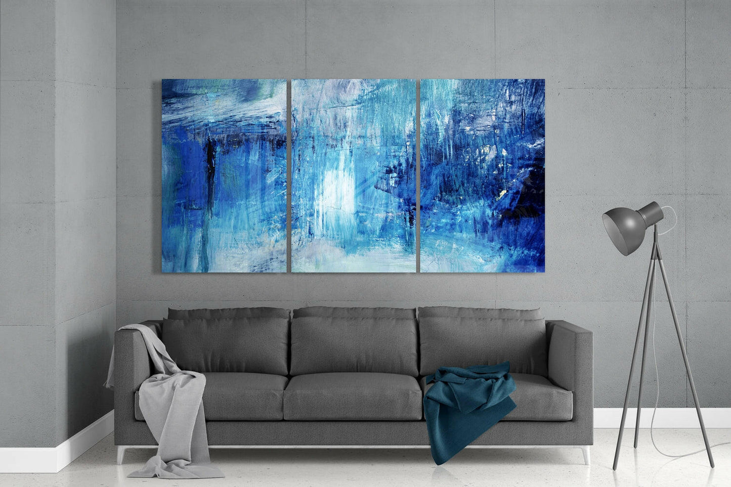 Abstract Blue Glass Wall Art