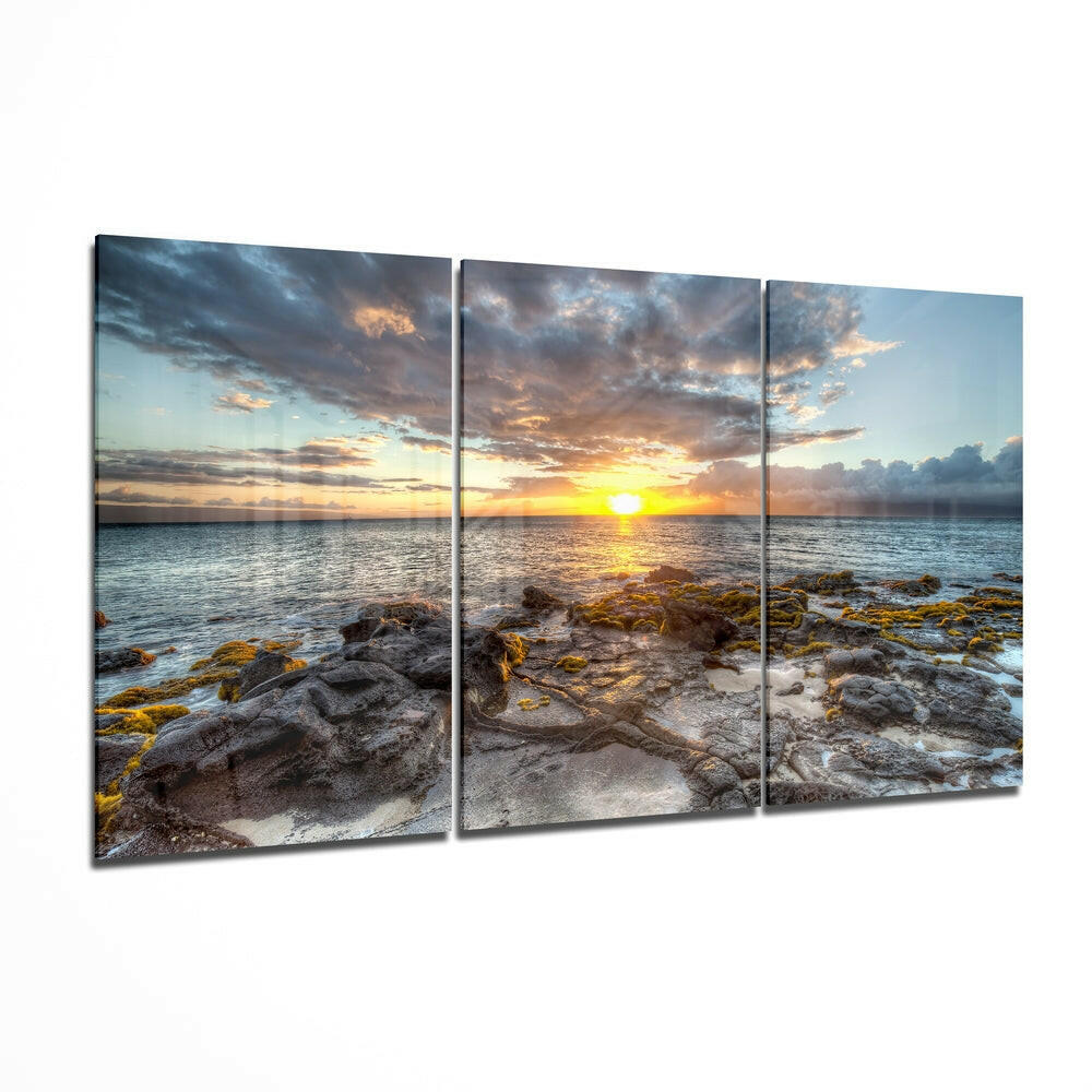 Sunset glass wall art