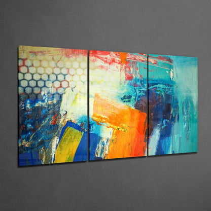 Colorful Brush Strokes Glass Wall Art
