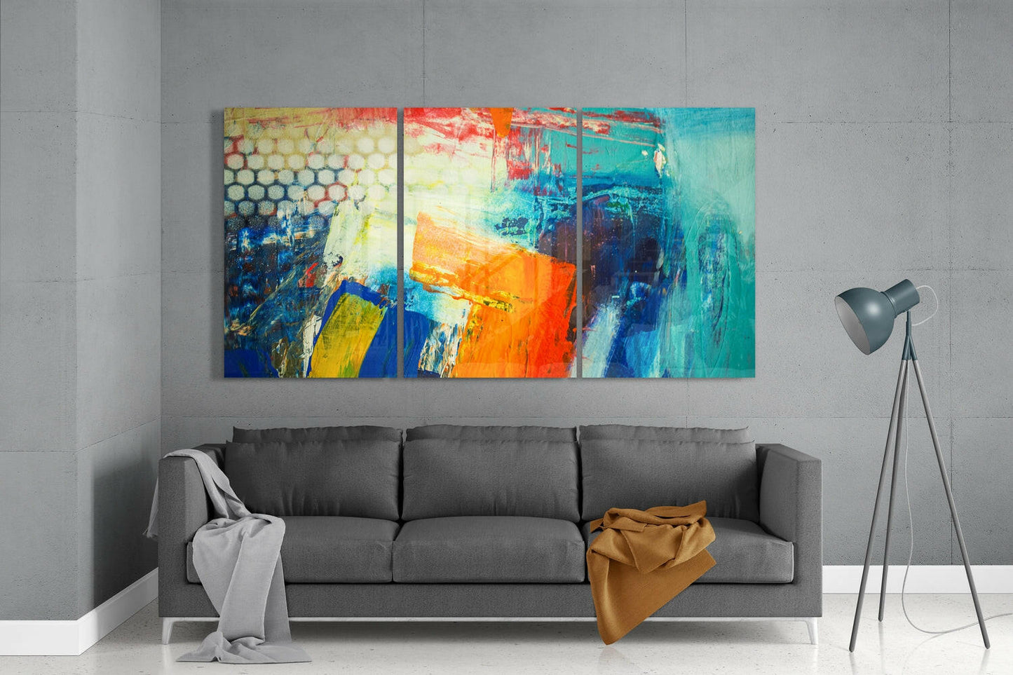 Colorful Brush Strokes Glass Wall Art