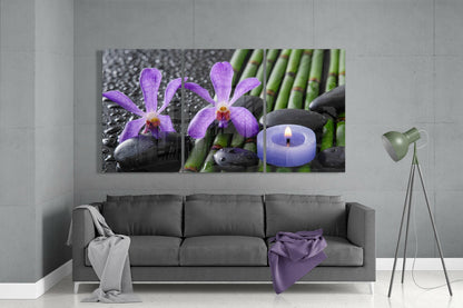 Purple Orchid Glass Wall Art