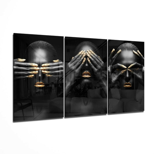 Woman glass wall art printed on tempered glass