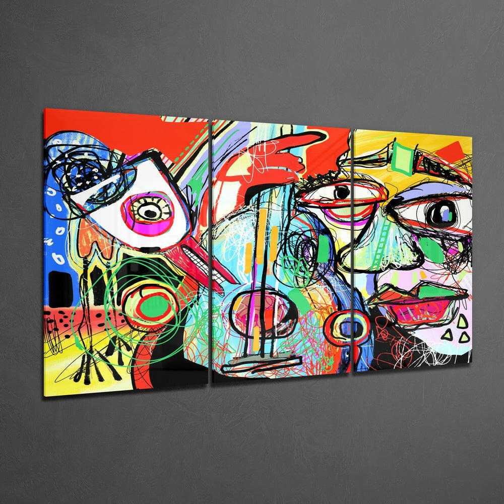 Abstract Cello Glass Wall Art
