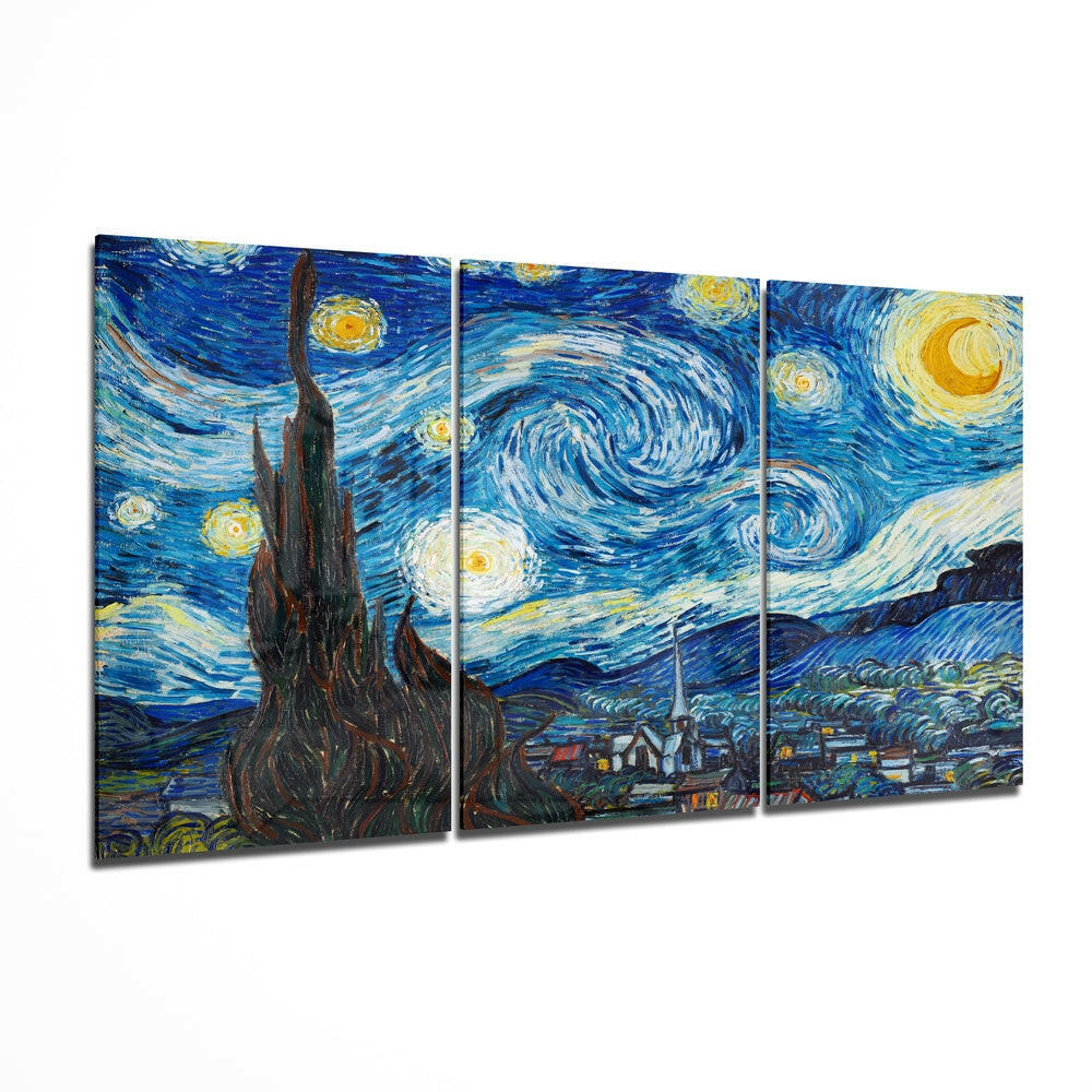 Van Gogh The Starry Night glass wall art printed on tempered glass