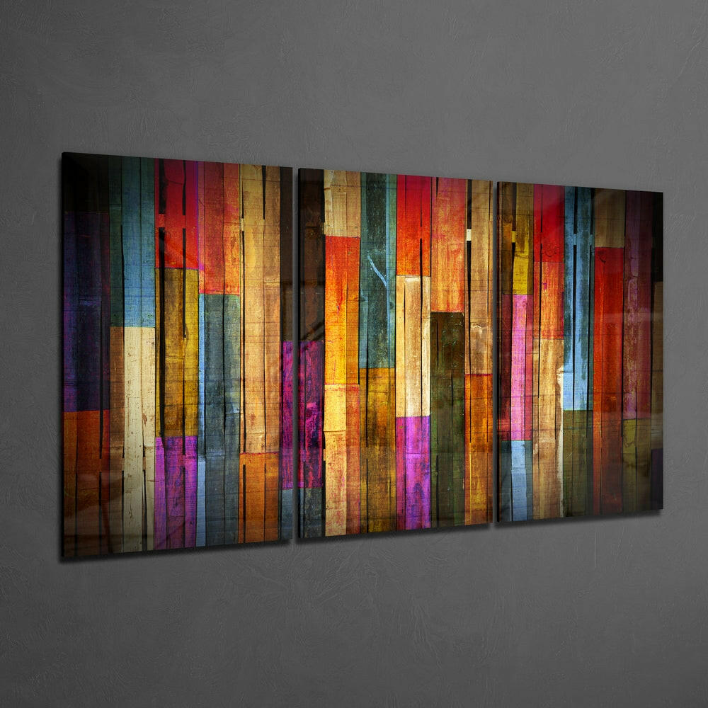 Painted Wood Glass Wall Art