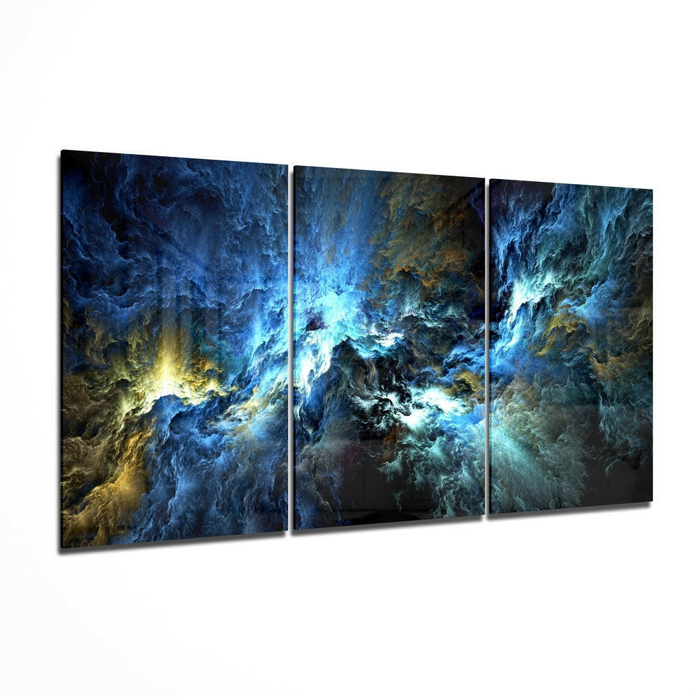 Depth abstract tempered glass wall art