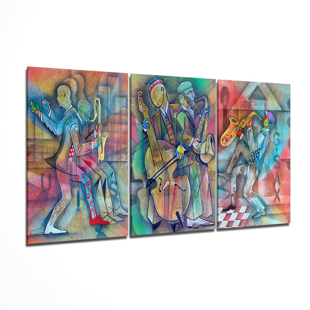Music glass wall art printed on tempered glass