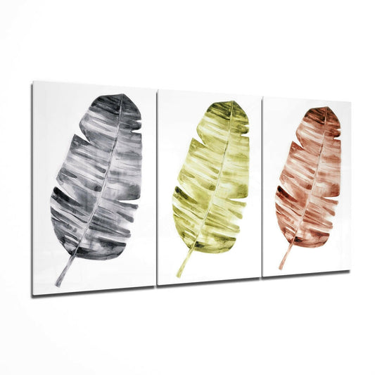 Leaves glass wall art print