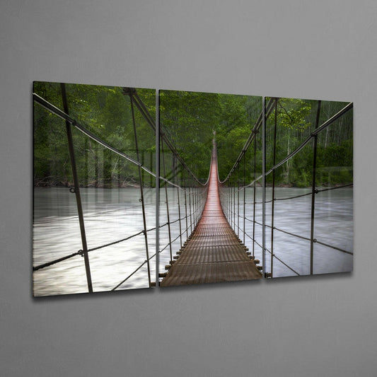 Suspension Bridge Glass Wall Art