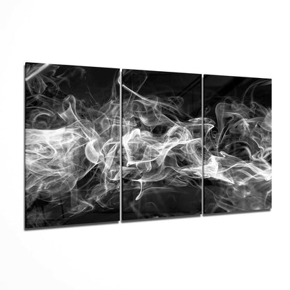 Smoke abstract glass wall art print