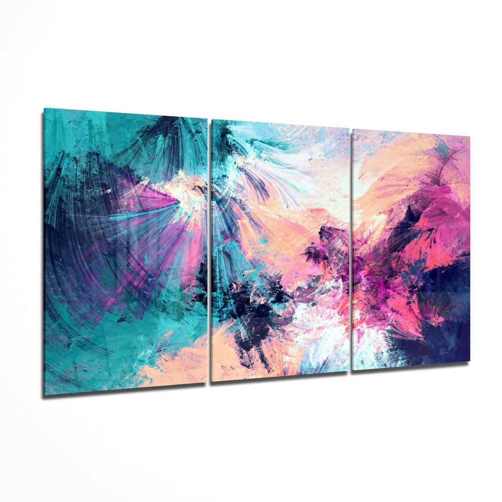 Colors abstract glass wall art print