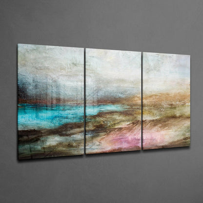 Abstract Lake Glass Wall Art