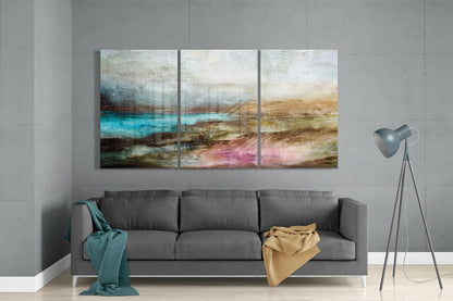 Abstract Lake Glass Wall Art