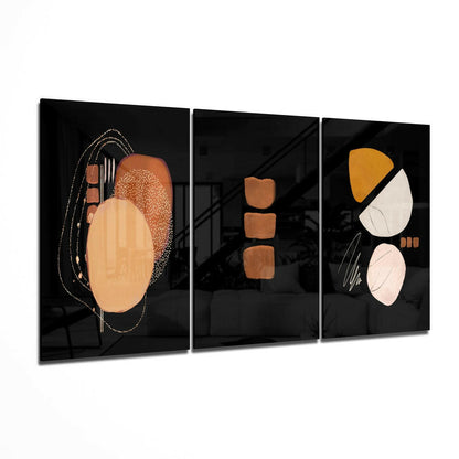 Abstract Shapes Mega Glass Wall Art three-panel tempered glass print