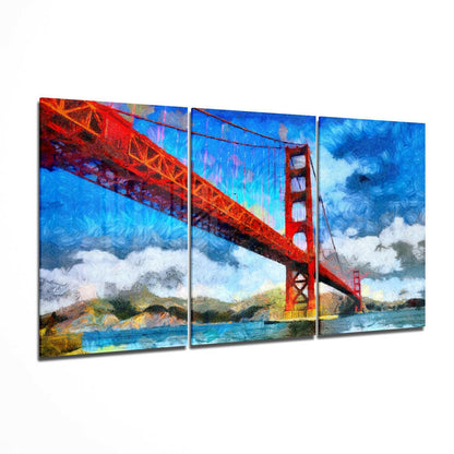 Depth abstract glass wall art above modern sofa