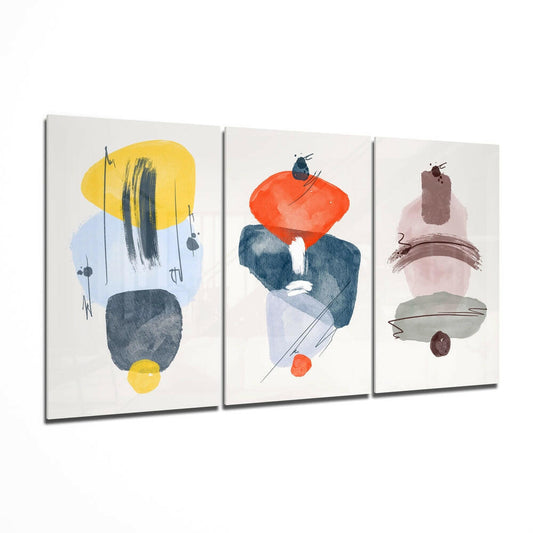 Abstract Shapes glass wall art printed on tempered glass
