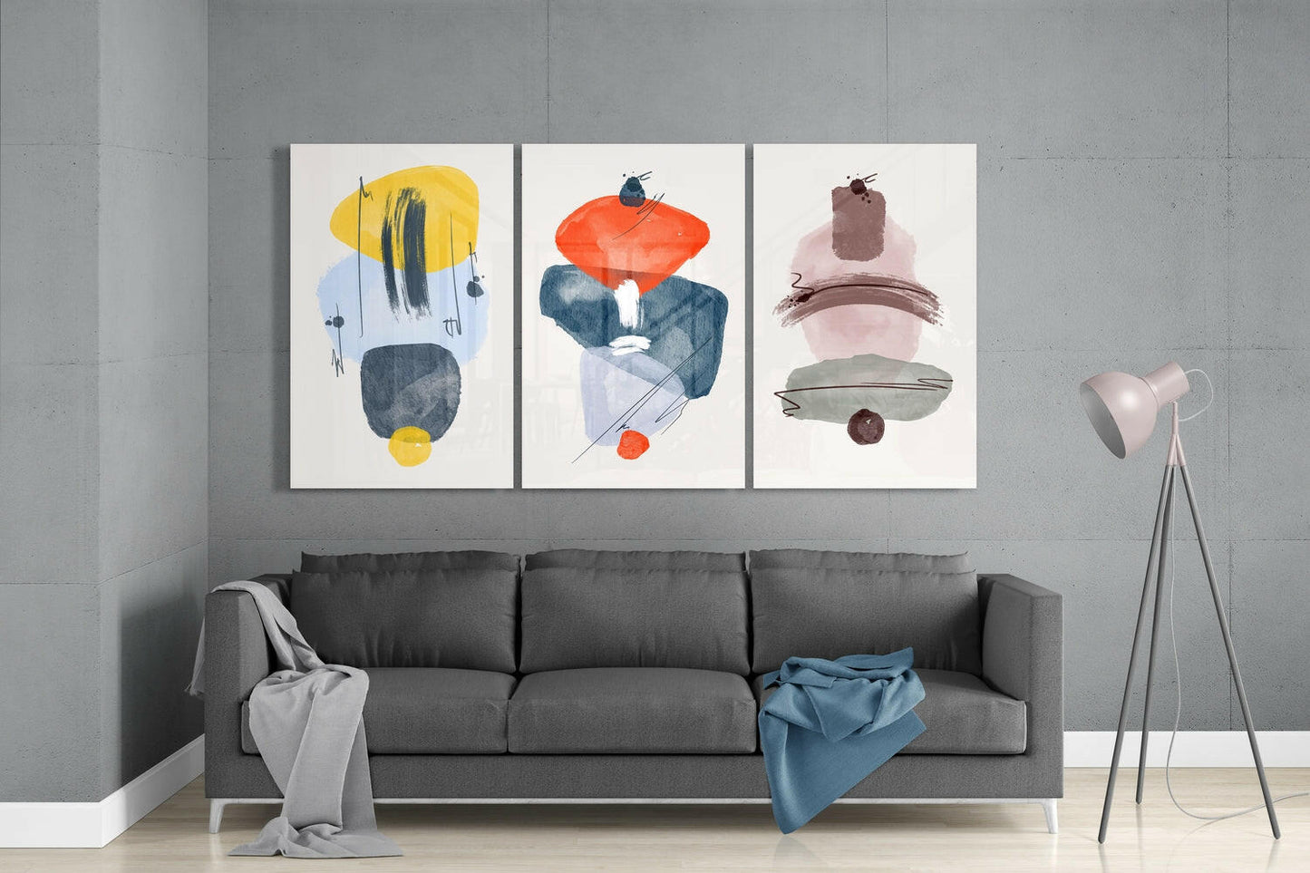 Abstract Shapes 4 Glass Wall Art