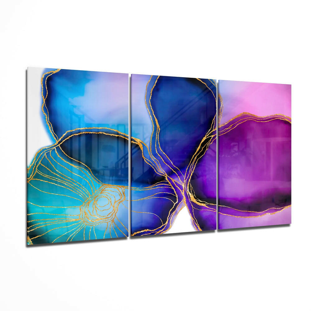 Abstract Shapes glass wall art printed on tempered glass
