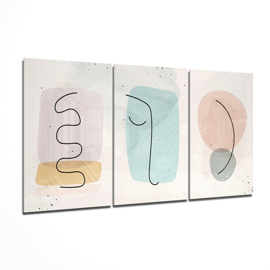 Abstract Shapes glass wall art printed on tempered glass