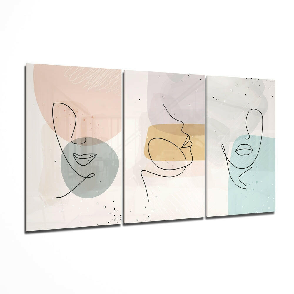 Abstract Shapes glass wall art printed on tempered glass