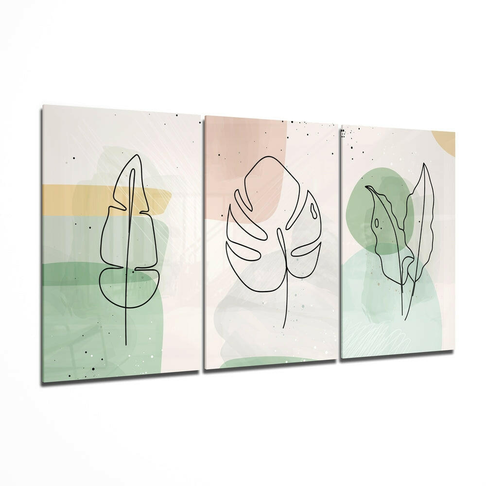 Abstract Shapes glass wall art printed on tempered glass