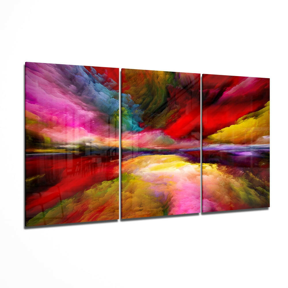 Depth of colors abstract glass wall art print