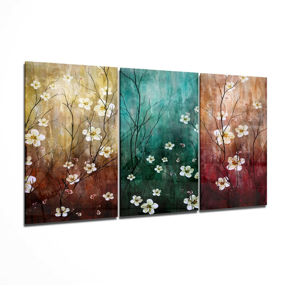 Daisies glass wall art printed on tempered glass